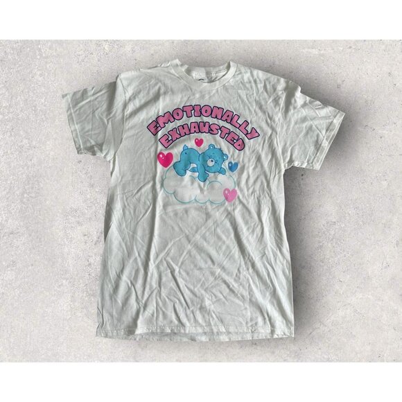 EMOTIONALLY UNAVAILABLE Blue Care Bear T Shirt Size Medium NEW NWOT - Picture 1 of 4